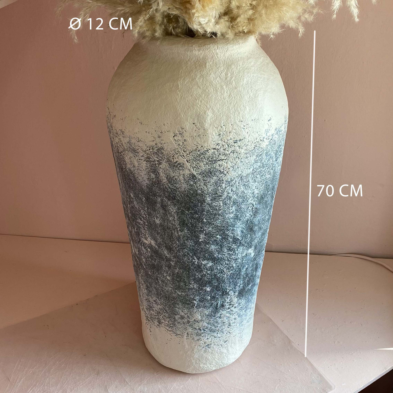 Напольная ваза-кувшин серо-бежевый 70 см - фото 3 - id-p108211348