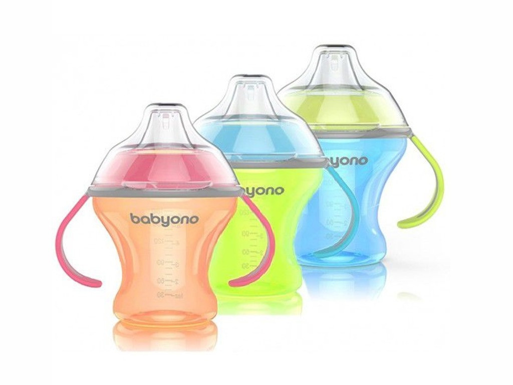 Поильник-непроливайка BabyOno с мягким силиконовым носиком, 180 мл, 6+, BPA-free, фото 1