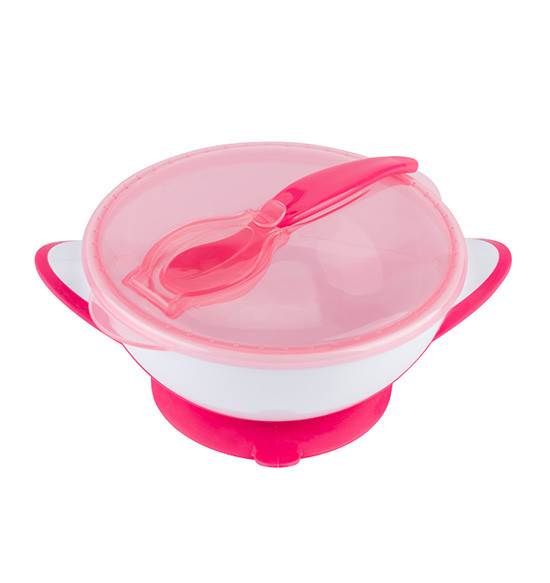 Набор для кормления BabyOno: тарелка на присоске и ложка, 6+, BPA-free