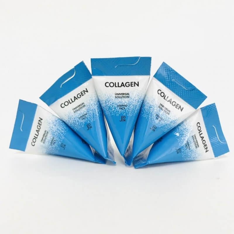 Коллаген набор маска для лица J:ON Collagen Universal Solution Sleeping Pack, 20 шт * 5гр - фото 3 - id-p108214406