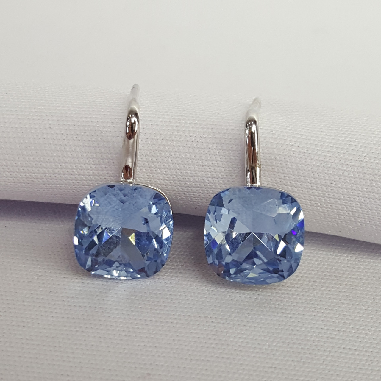 Серьги из серебра с фианитами Италия J985