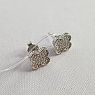 Серьги из серебра с фианитами Италия J697, фото 2