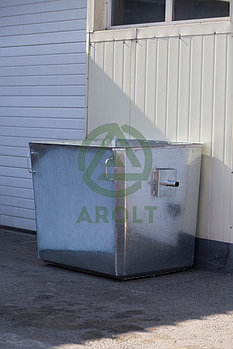 Оцинкованный нержавеющий мусорный контейнер для ТБО объемом 1100 литров (евро), без колес без крышки