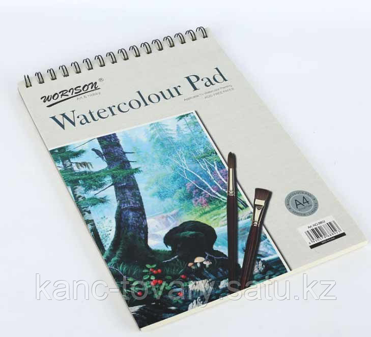 Скетч-бук для эскизов А4 пружина Watercolour Pad Worison (24 листа 180 гр ) 8802 - фото 1 - id-p108216626
