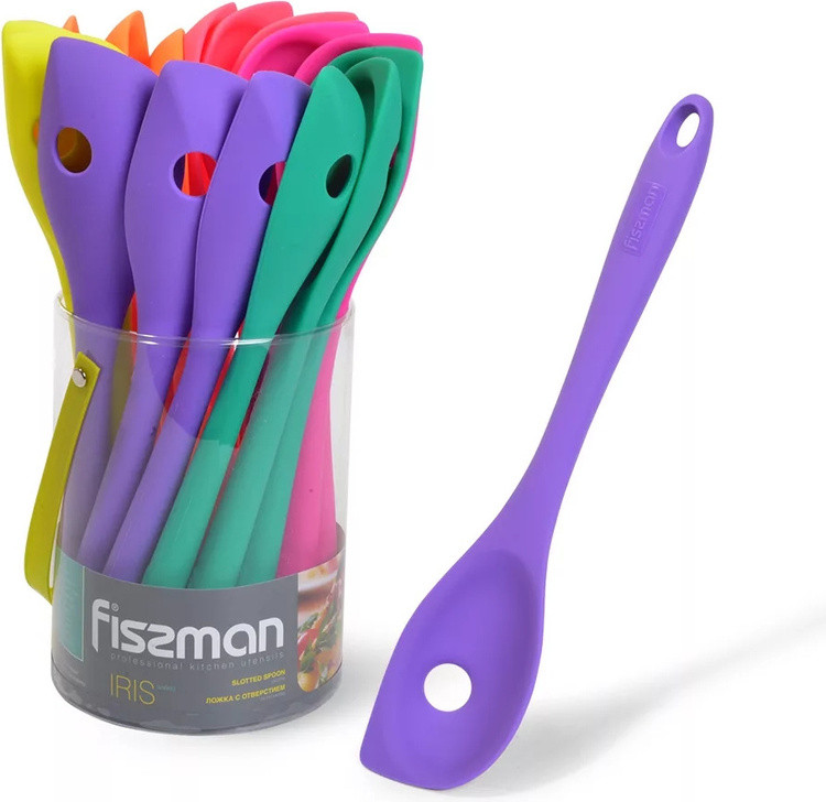 1322 FISSMAN Силиконовая ложка с отверстием IRIS 6 цветов в ассортименте