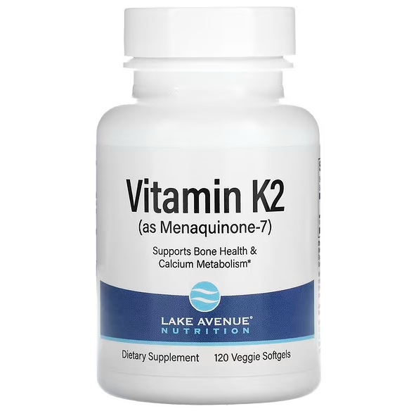 Витамин К2, 50 мкг, 120 растительных капсул, Lake Avenue Nutrition - фото 1 - id-p108224134