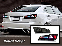 Задние фонари на Lexus IS 2006-12 дизайн 2021 (Черные) RGB