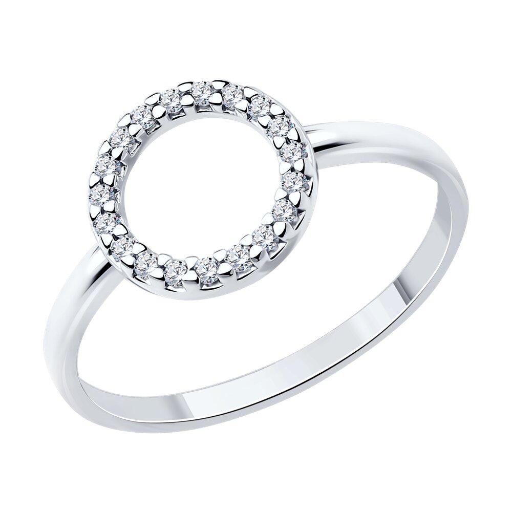 Кольцо из серебра с фианитом - размер 16,5