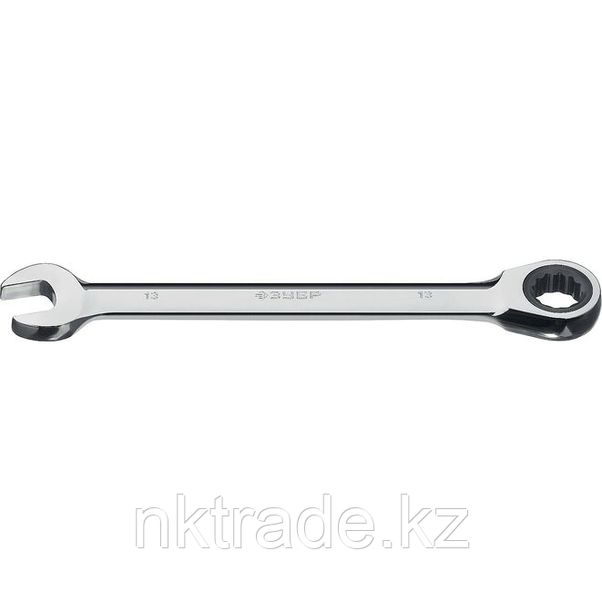Комбинированный гаечный ключ трещоточный 13 мм, ЗУБР (27074-13_z01) - фото 2 - id-p61498945