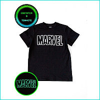 Светящаяся футболка детская "MARVEL" Черная (Размер: 122-128)