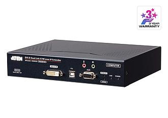 2K DVI-D Dual Link KVM-удлинитель с доступом по IP и двумя слотами SFP (передатчик)  KE6920T ATEN