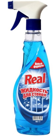 Real средство для стекол 0.5 л (зеленый, синий)