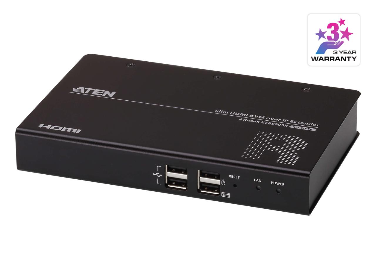 Компактный приемник для KVM-удлинителя с доступом по IP и поддержкой одного HDMI-дисплея  KE8900SR ATEN