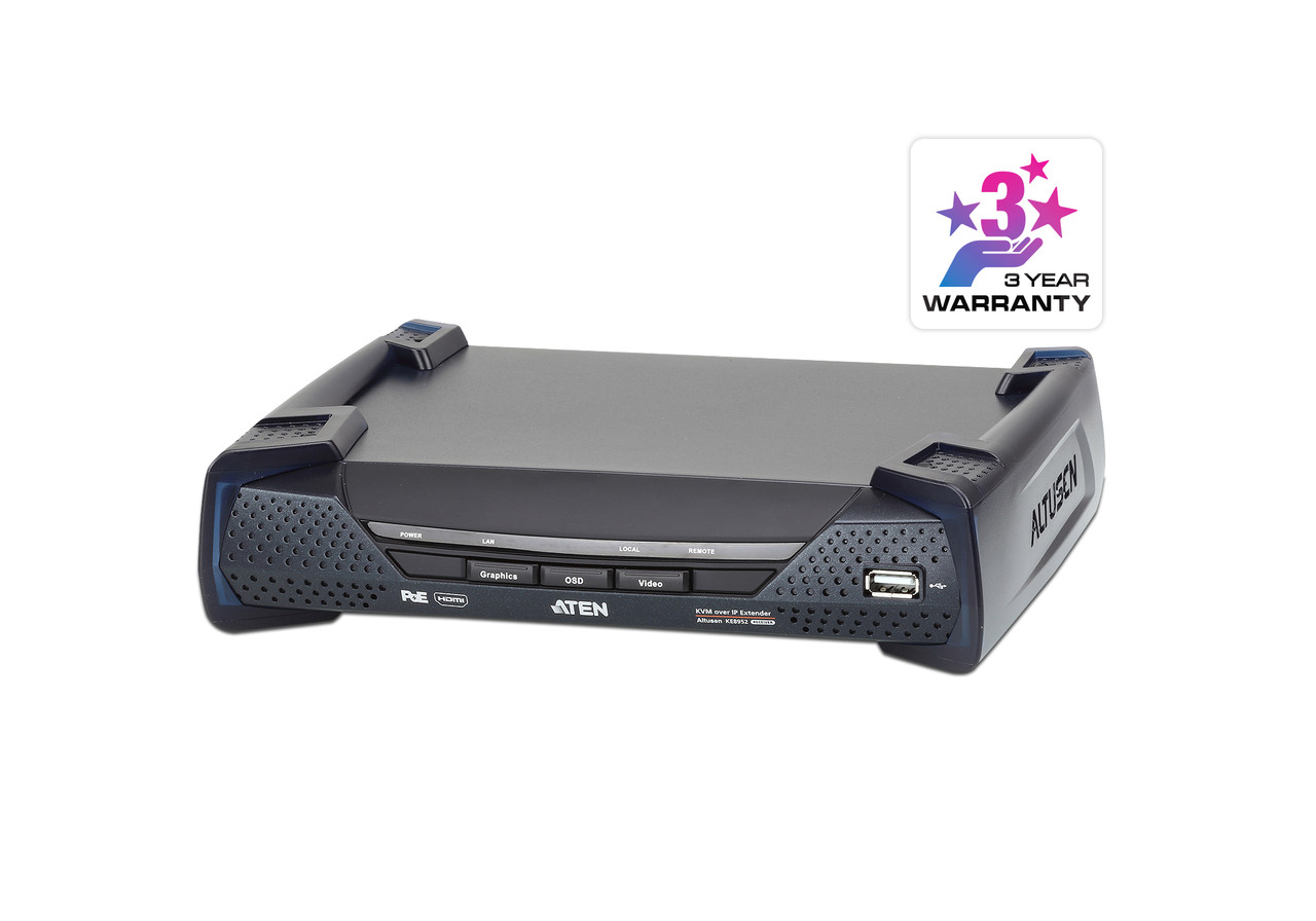 HDMI KVM-удлинитель с доступом по IP, поддержкой 4K и PoE (приемник) KE8952R ATEN