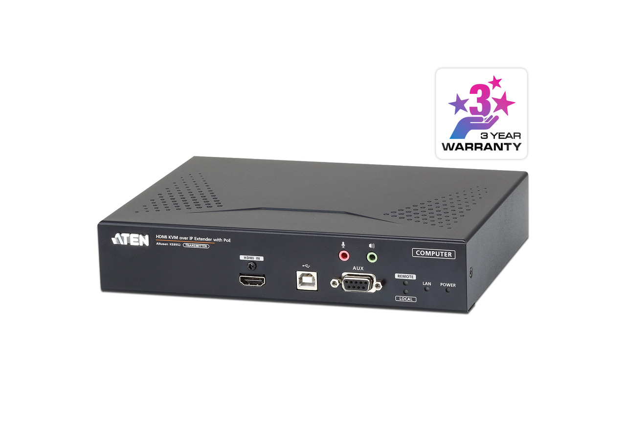 HDMI KVM-удлинитель с доступом по IP, поддержкой 4K и PoE (передатчик)  KE8952T ATEN