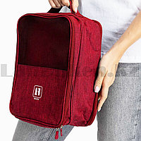 Сумка чехол дорожная для обуви органайзер Shoes красная