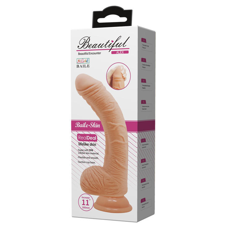 Фаллоимитатор на присоске "Beautiful Alex Dildo" (28,2*5 см) светлый