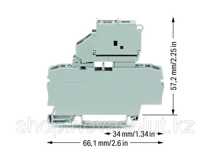 2-проводная клеммная колодка с предохранителем; в упаковке (50 шт) 2,5 мм²; WAGO 2002-1611 - фото 2 - id-p108234082