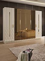 Роскошный гардеробный шкаф в современном стиле деревянные шкафы зеркальные стекла в золотом цвете