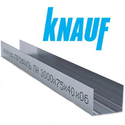 Профиль направляющий Knauf (ПН) 0.6 мм 75х40х3000 мм - фото 1 - id-p108236780