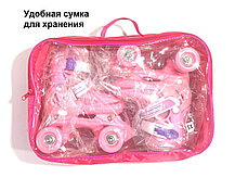 Детские раздвижные роликовые коньки "КВАДЫ" S (размер 29-33) PINK, фото 3