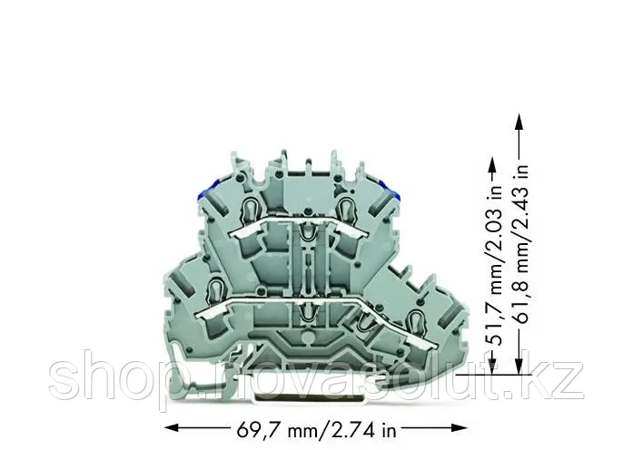 Двухъярусная проходная клеммная колодка для DIN-рейки; в упаковке (50 шт); 2,50 мм² WAGO 2002-2203 - фото 2 - id-p108237270
