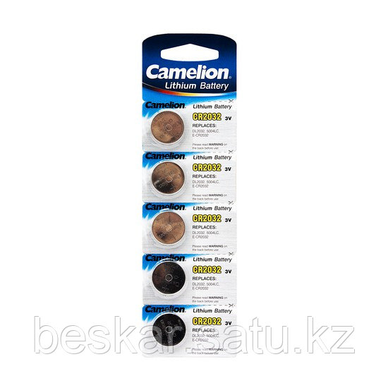 Батарейка CAMELION Lithium CR2032-BP5 5 шт. в блистере - фото 1 - id-p108238073