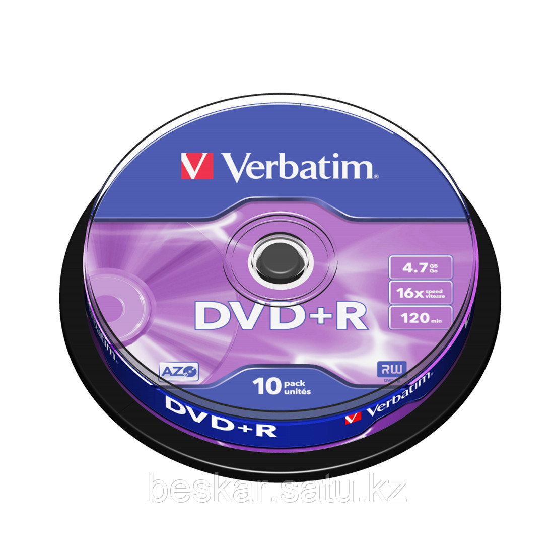 Диск DVD+R Verbatim (43498) 4.7GB 10штук Незаписанный - фото 2 - id-p108241295