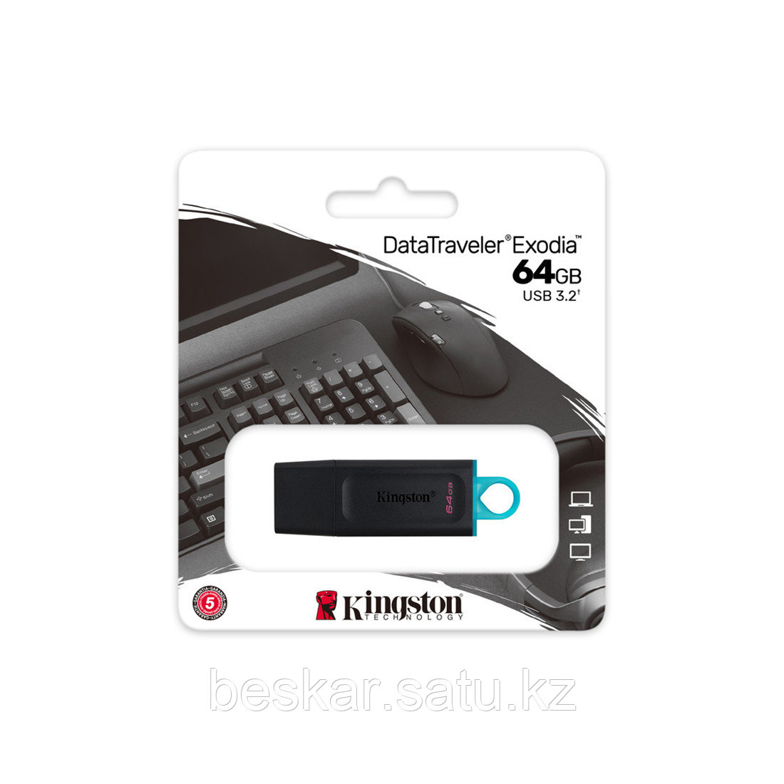 USB-накопитель Kingston DTX/64GB 64GB Чёрный - фото 3 - id-p108241350