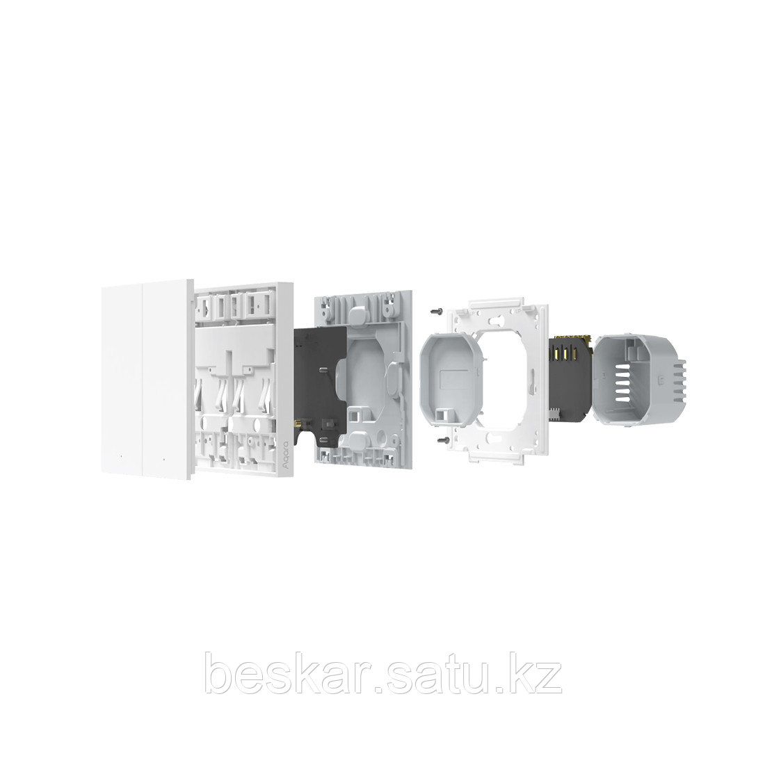 Настенный выключатель AQARA Smart Wall Switch H1(No Neutral, Double Rocker) - фото 3 - id-p108246269