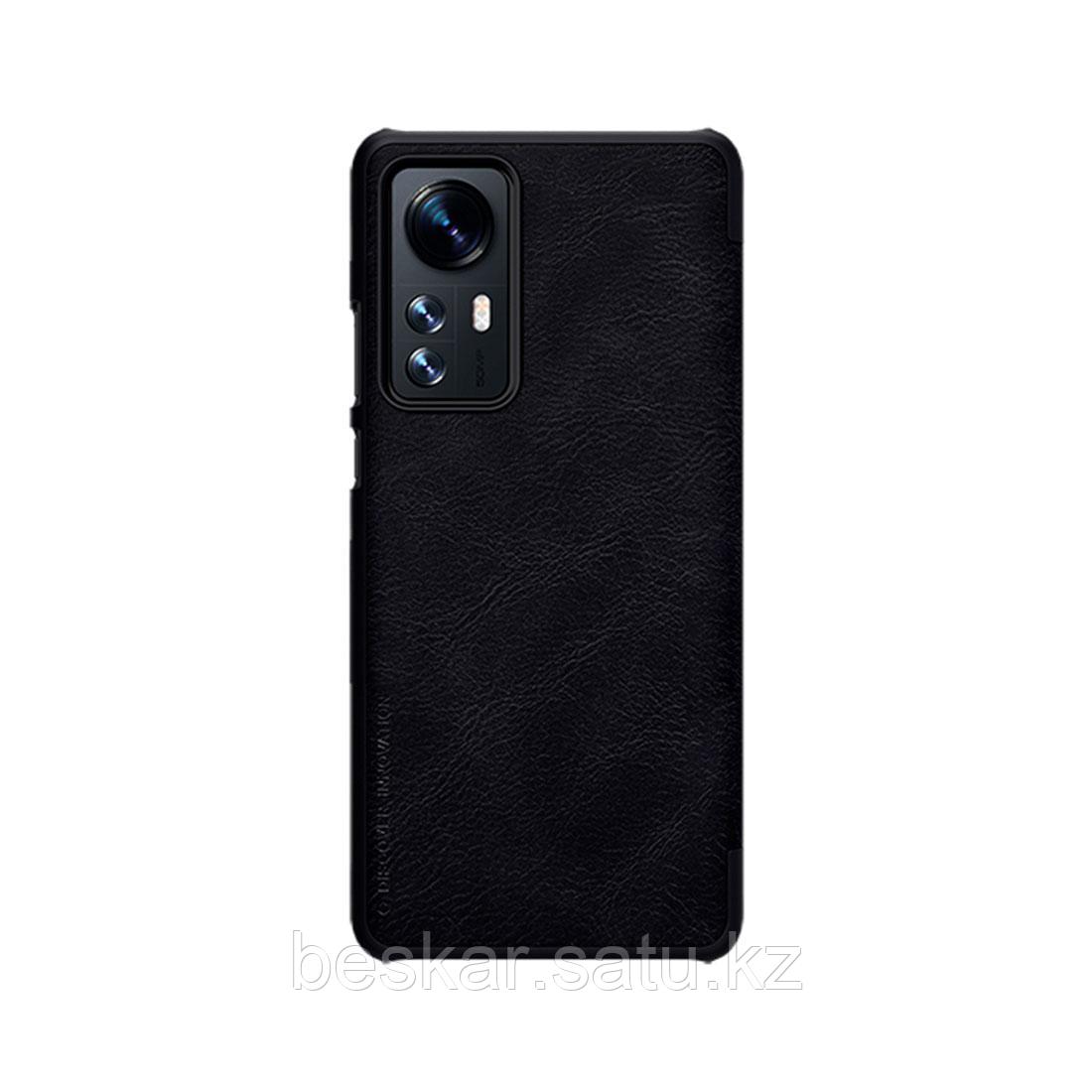 Чехол для телефона NILLKIN для Xiaomi 12/12X QLC-01 Qin Leather Case Чёрный - фото 1 - id-p108244390