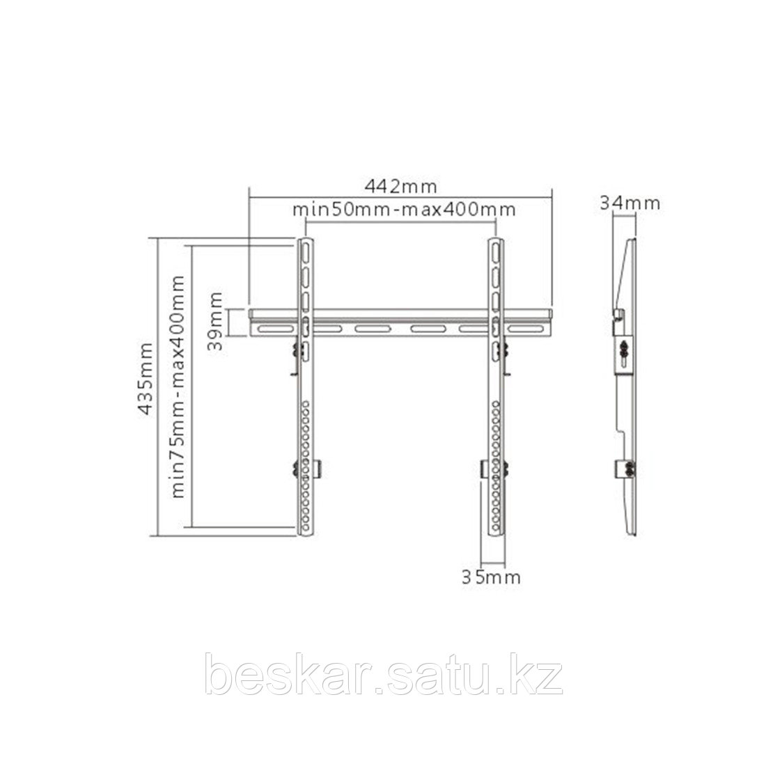 Кронштейн Brateck KL14-44F для ТВ и мониторов, 32"-55" - фото 3 - id-p108239951