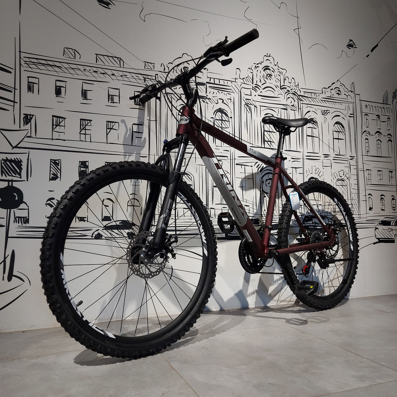 Горный Велосипед Trinx "M136" 19" алюминиевая рама. 26" колеса. Скоростной. Mtb. Бордовый., фото 1