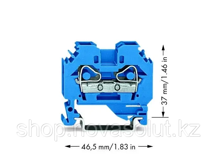 2-проводной сквозной зажим; в упаковке (50 шт); 6 мм² для DIN-рейки, синий WAGO 282-104 - фото 2 - id-p108254412