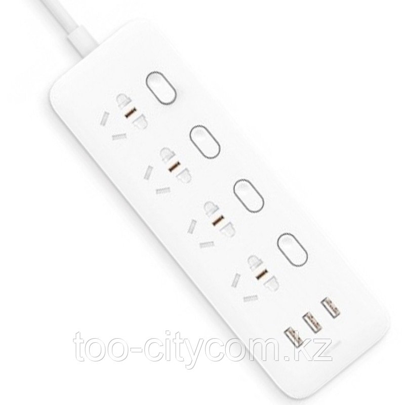 Удлинитель Xiaomi Mijia Power Socket, 4 розетки + 3 х USB 2A fast charge, 2.0m Арт.7224