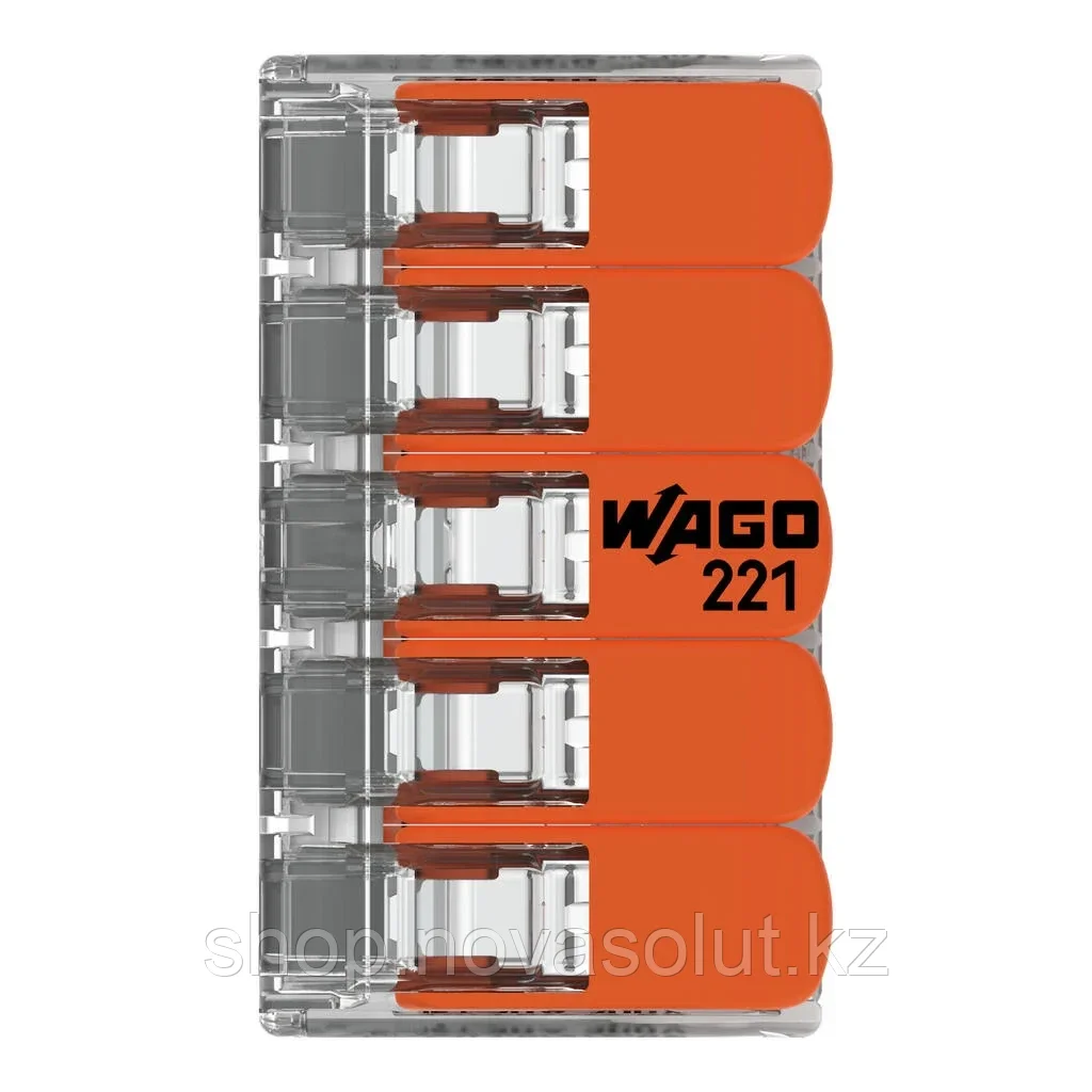 Клемма COMPACT для сращивания; для всех типов проводников; в упаковке (15 шт); Макс. 6 мм²; WAGO 221-615 - фото 4 - id-p108256095