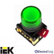 Лампа AL-22TE сигнальная d22мм зеленый неон/240В цилиндр IEK