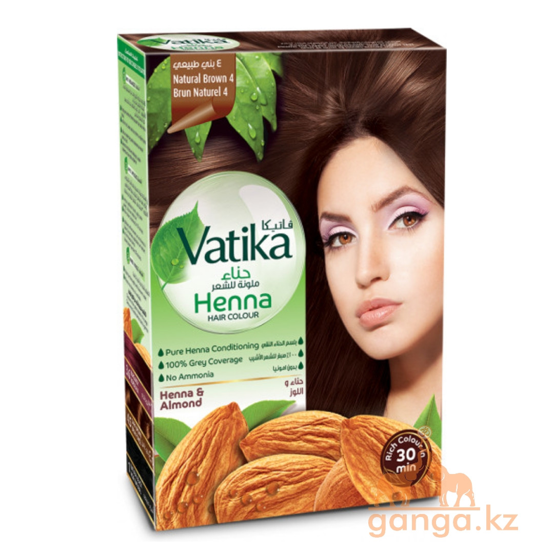 Хна для окрашивания волос Натурально-коричневая Ватика (Natural Brown Vatika DABUR), 6 шт - фото 1 - id-p20827672