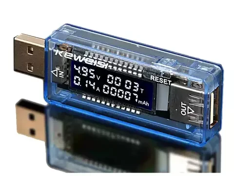 USB-тестер емкости аккумулятора цифровой 4-в-1 KEWEISI {V, A, mAh, T-время} (только USB-тестер) - фото 6 - id-p108301619