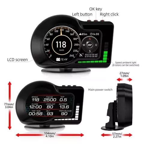 Бортовой компьютер автомобильный OBD+GPS F15 {16 функций, чтение/удаление ошибок Check Engine} - фото 8 - id-p108301628