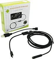 Эндоскоп Гибкая камера видеонаблюдения для труднодоступных мест USB для Android и PC 10м