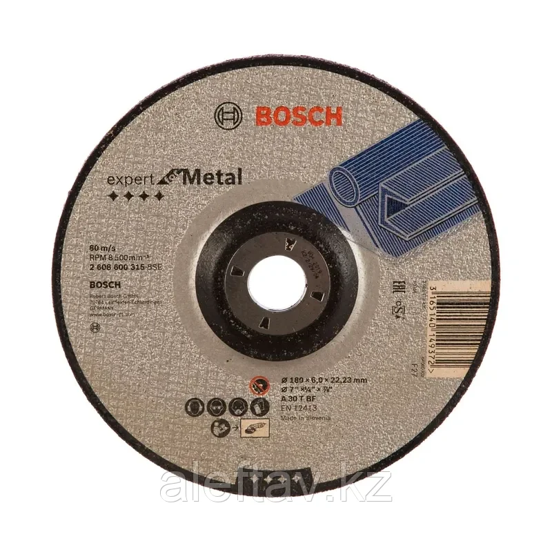 Диск шлифовальный выпуклый по металлу BOSCH 180х6х22,23 мм - фото 1 - id-p108272654