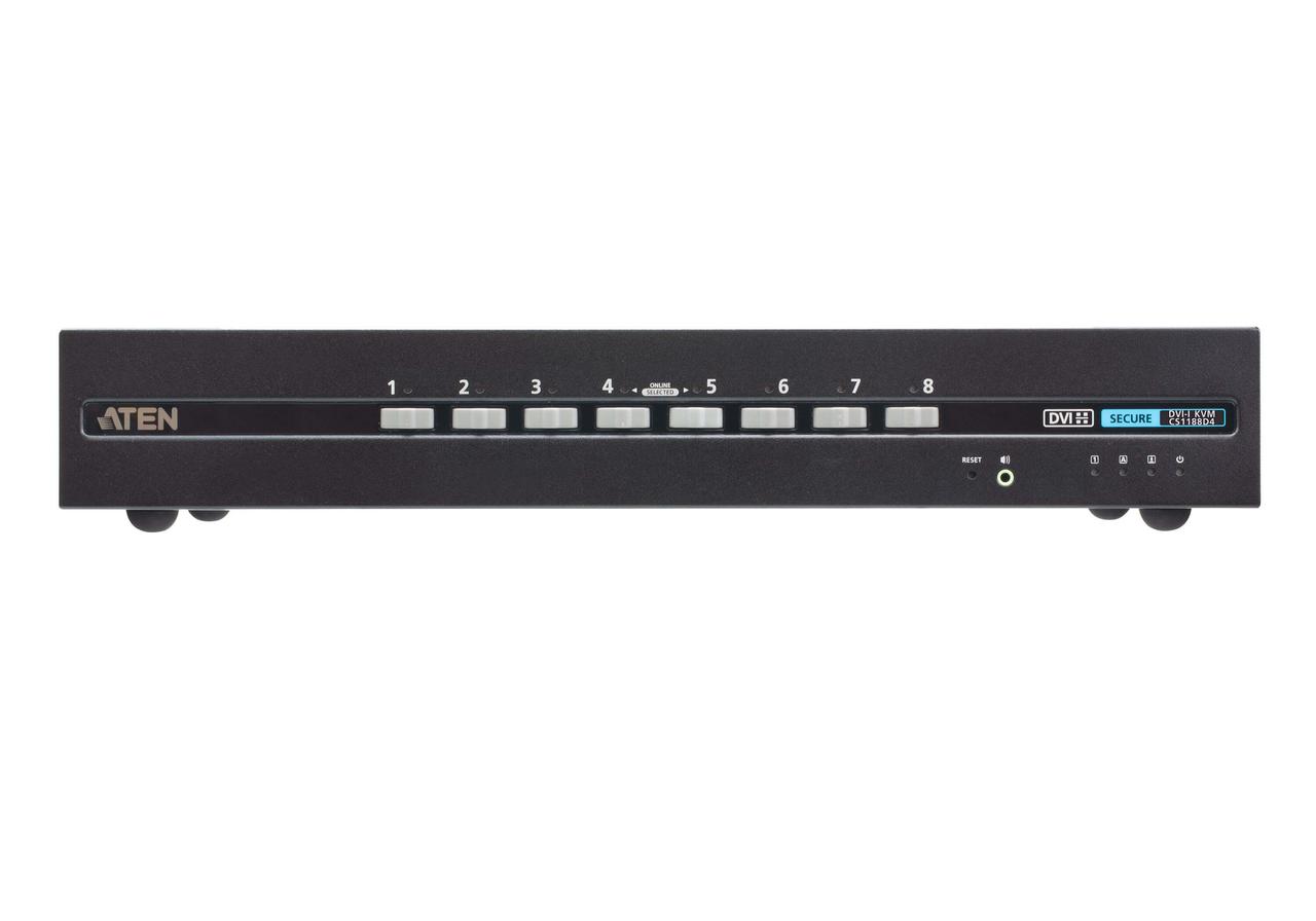 8-портовый, USB, DVI, защищенный KVM-переключатель (совместим с PSD PP v4.0) CS1188D4 ATEN