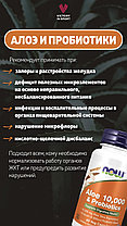 БАД Aloe 10000 mg + Probiotics, 60 veg.caps, NOW, фото 3