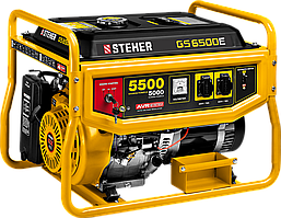 GS-6500Е бензиновый генератор с электростартером, 5500 Вт, STEHER