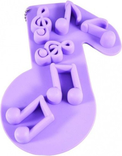 6559 FISSMAN Форма для льда или шоколада 6 ячеек МЕЛОДИЯ 16,5x13,5x1,8 см, цвет ЛИЛОВЫЙ (силикон)