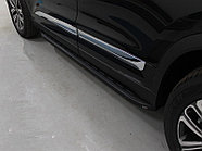 Пороги алюминиевые с пластиковой накладкой (карбон черные) 1720 мм ТСС для Chery Tiggo 8 2020-