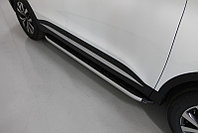 Пороги алюминиевые с пластиковой накладкой 1720 мм ТСС для Chery Tiggo 7 PRO 2020-