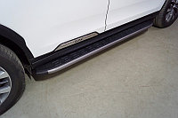 Пороги алюминиевые с пластиковой накладкой (карбон серые) 1820 мм ТСС для Gac GS8 2.0T 4WD 2021-