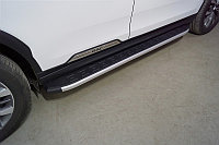 Пороги алюминиевые с пластиковой накладкой 1820 мм ТСС для Gac GS8 2.0T 4WD 2021-
